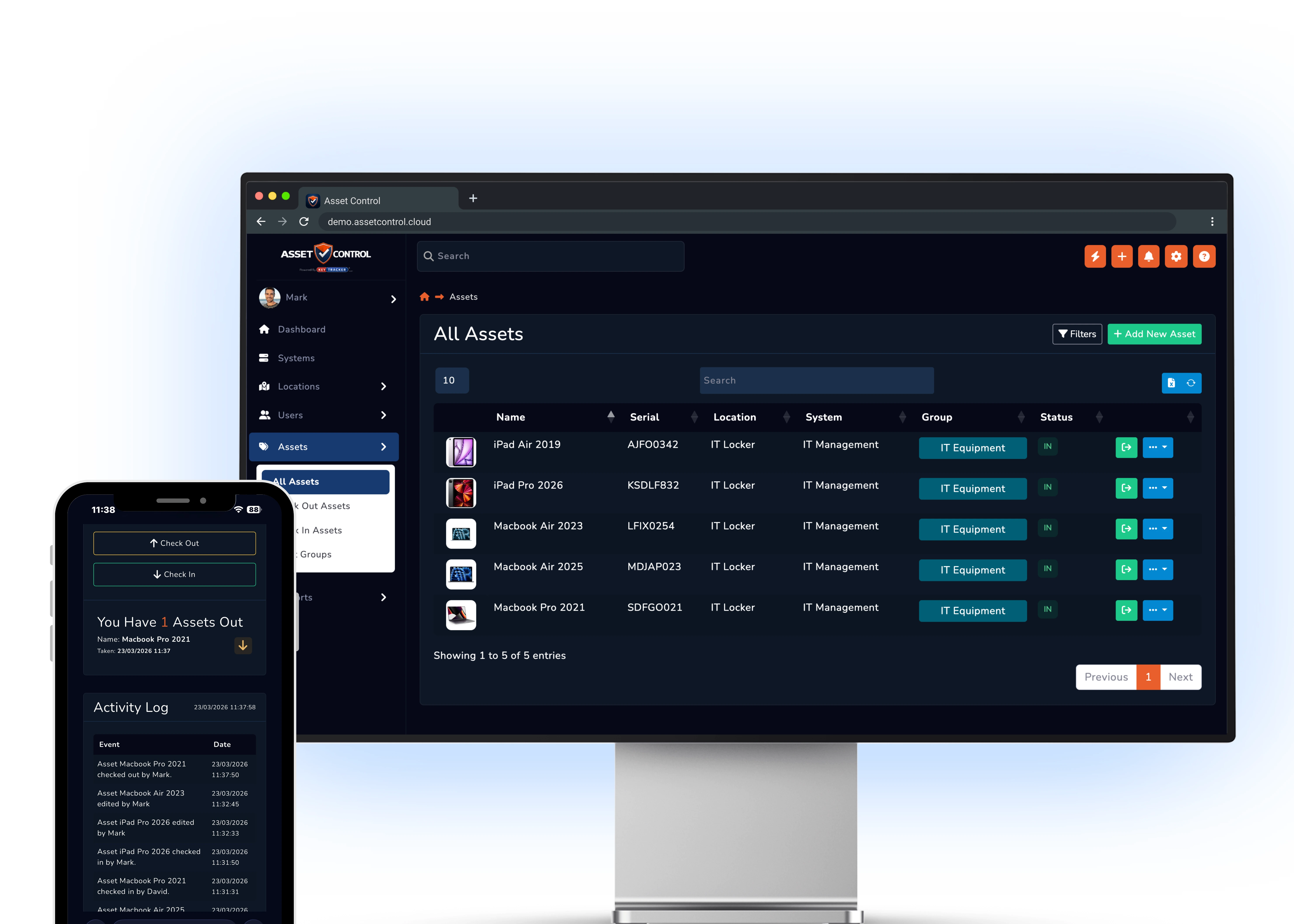 IT asset tracking dashboard preview